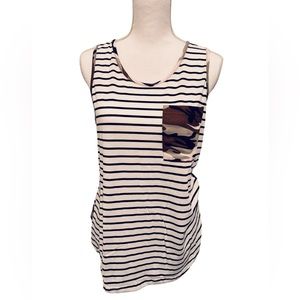 Ladies Camo and Stripe Tank Top - Small